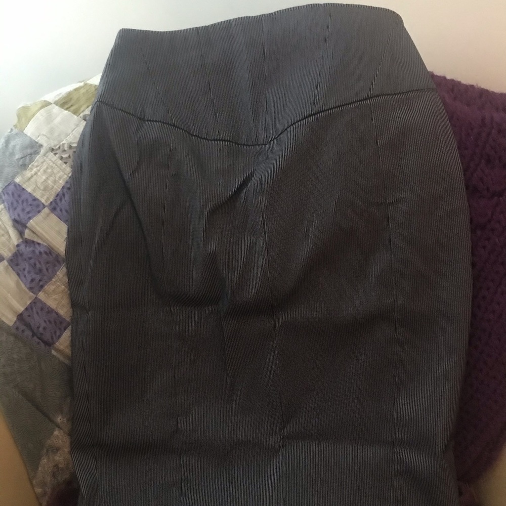 Dark Gray Pin Striped Pencil Skirt